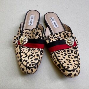 Steve Madden Cow Hair Karisma Mules Leopard Print Size 8M